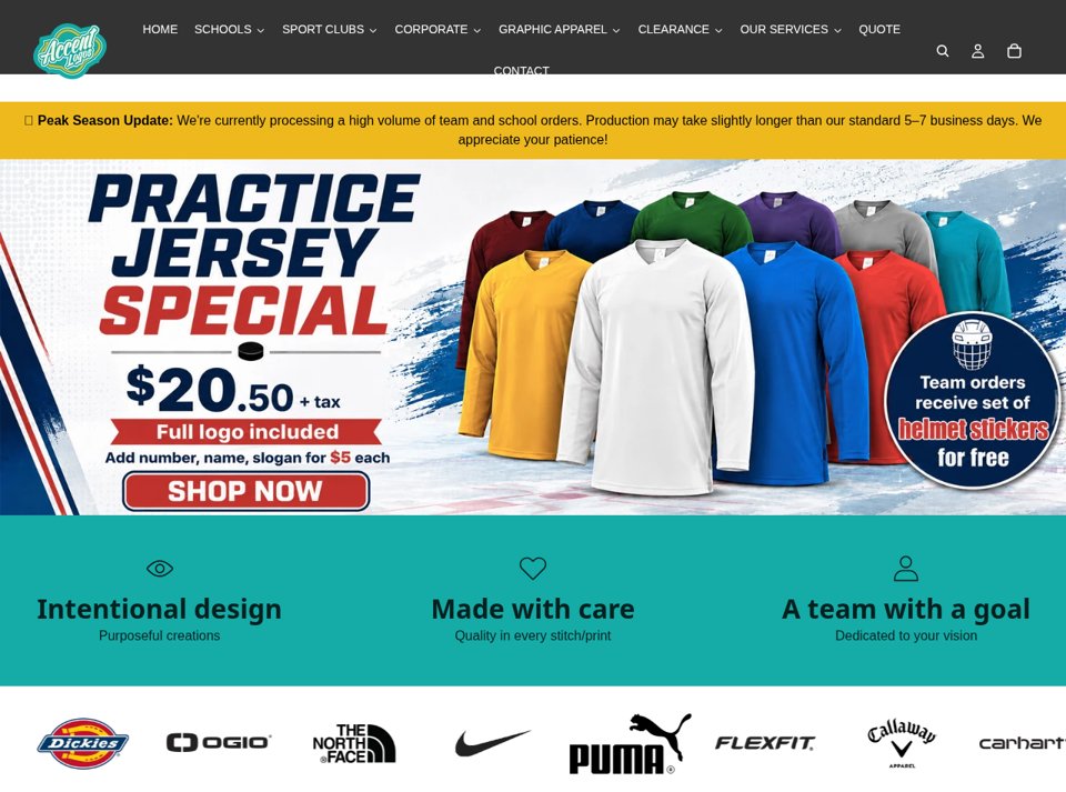 Shop Accent Logos storefront